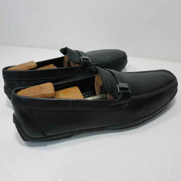 Geox Respira Strap Buckle Leather Casual Dress Driver Moccasins Shoes Sz 45 main image 6